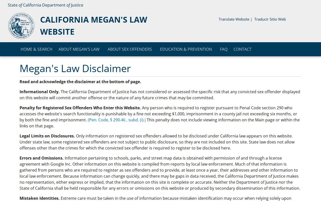 Desert Hot Springs resident lookup California Megan's Law search