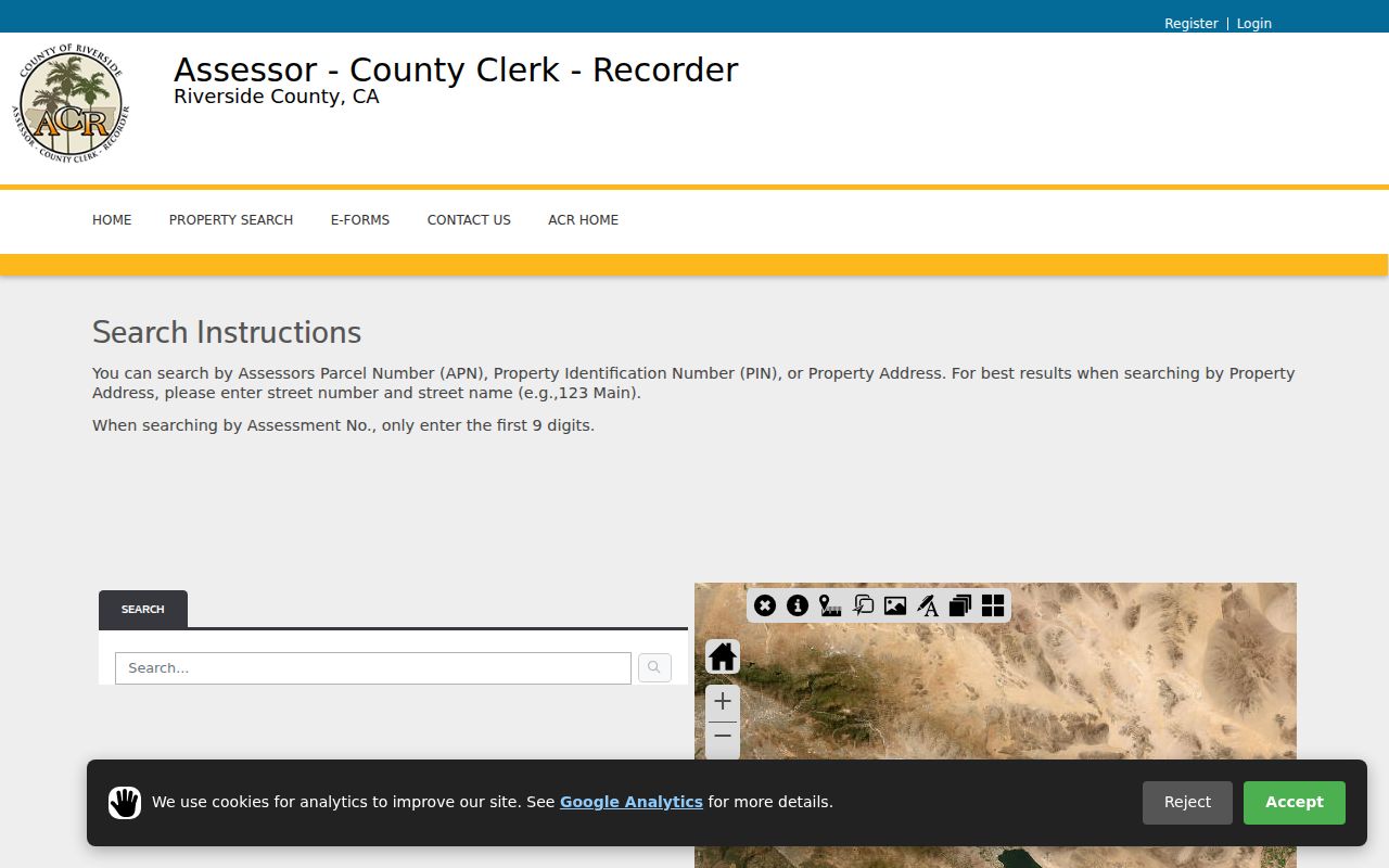 Desert Hot Springs street directory Riverside County property address search